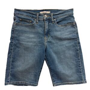 Levi's Shaping Bermuda Denim Shorts Womens 29 Medium Wash 9" Inseam Jeans Casual